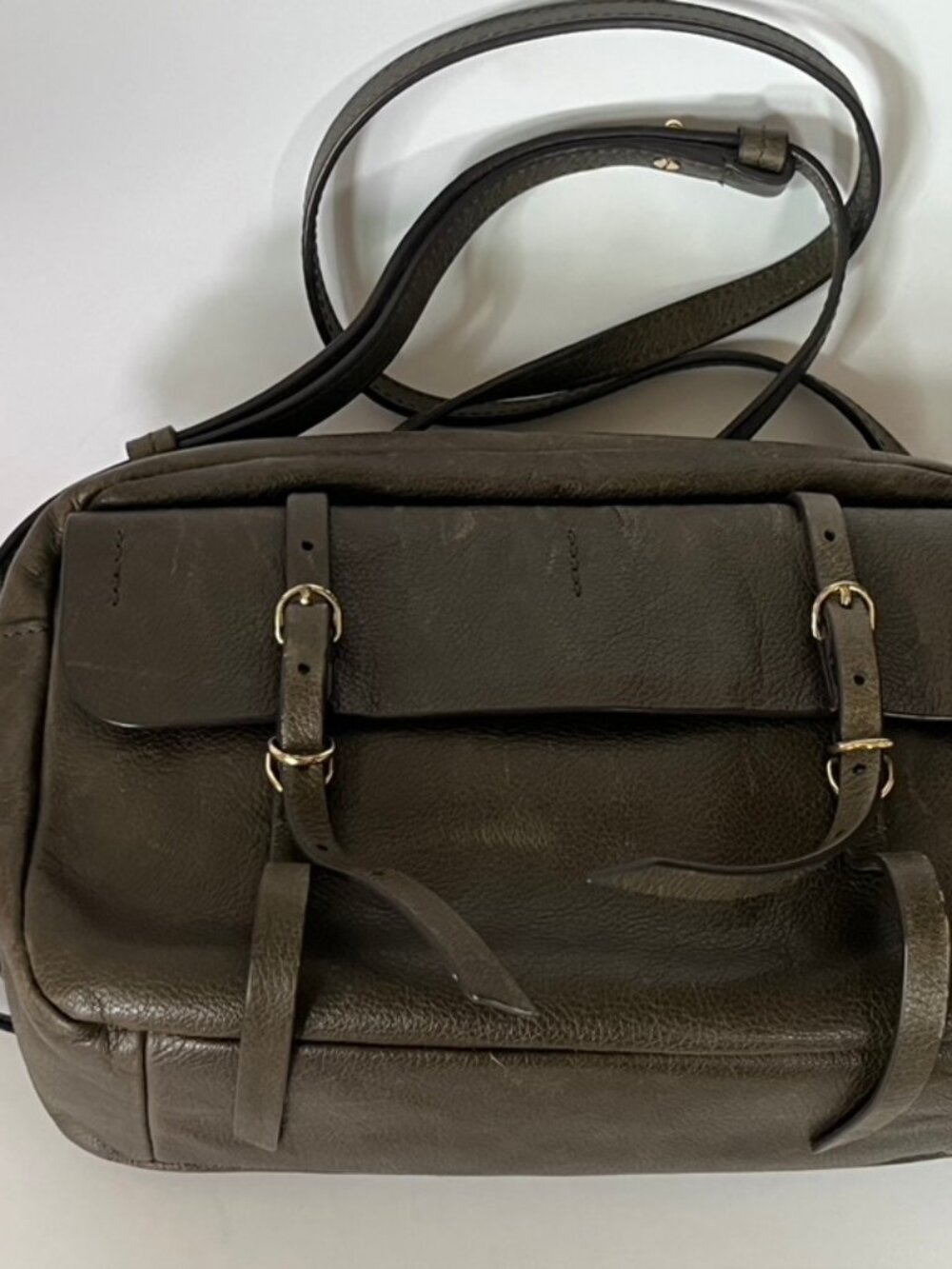 Vintage Banana Republic Camera Crossbody Bag Dark Olive Green #404499
